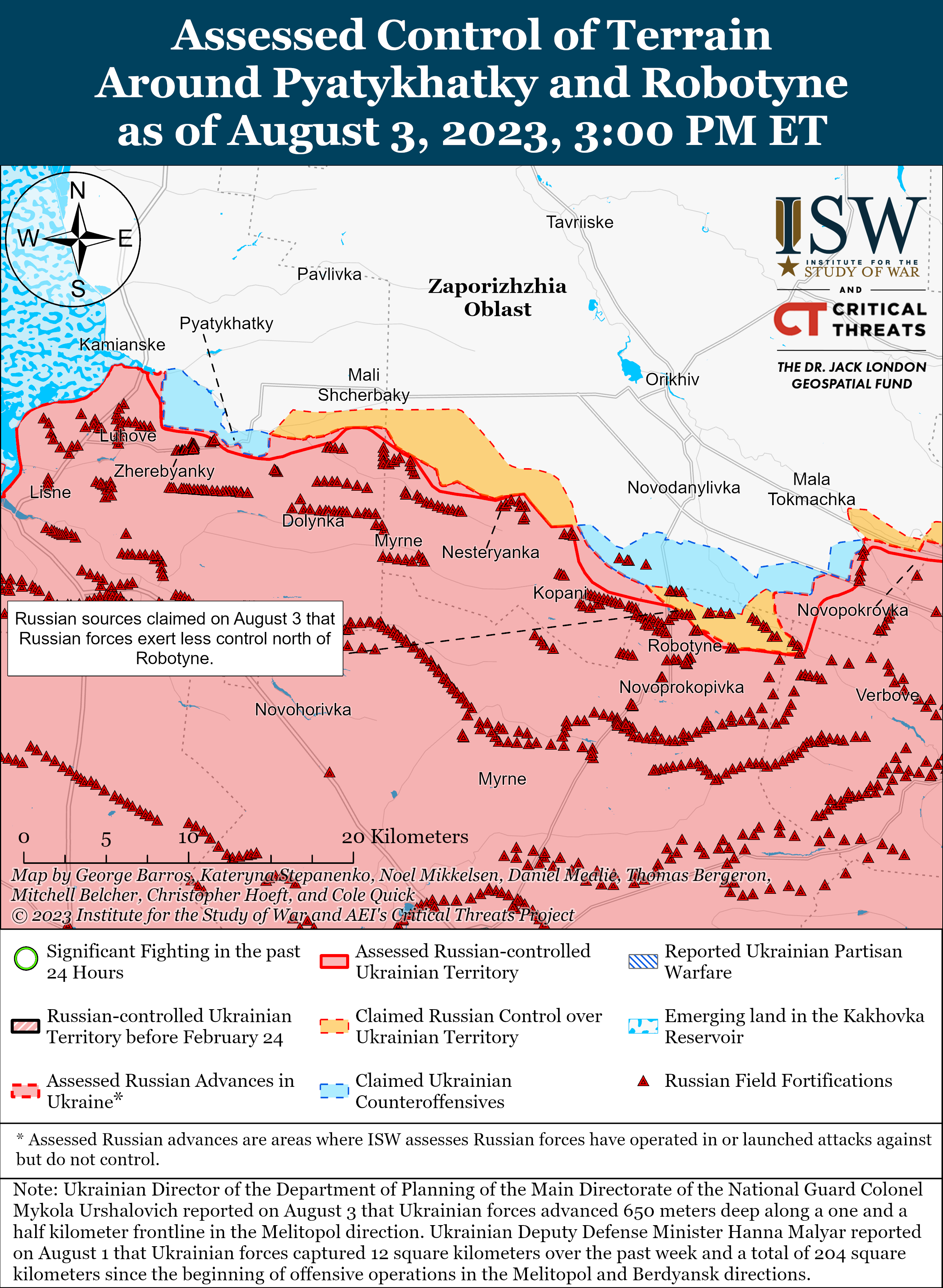 Russia-Ukraine war: ISW battle map as of August 4th